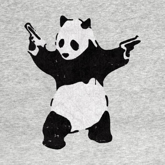 BANKSY Armed Panda with Guns by inkstyl